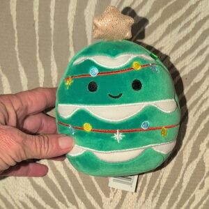 Squishmallows Green and White Holiday Ornament